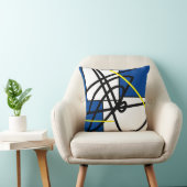 抽象芸術ミニマリスブルーイエロークッションピロー クッション (椅子)