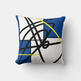 抽象芸術ミニマリスブルーイエロークッションピロー クッション