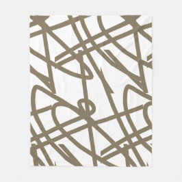 抽象芸術ミニマリズムのチョコレートラインホワイトブランケット フリースブランケット