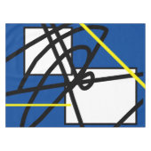 抽象芸術ミニマリズムブルーイエロー テーブルクロス (正面(横))