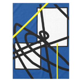 抽象芸術ミニマリズムブルーイエロー テーブルクロス