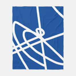 抽象芸術ミニマリズム白いラインブルーブランケット フリースブランケット