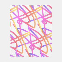 抽象芸術ミニマリズム紫ピンクラインブランケット フリースブランケット