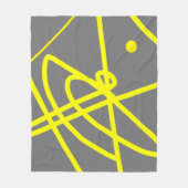 抽象芸術ミニマリズム黄色のライングレーブランケット フリースブランケット (正面)