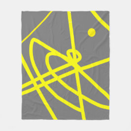 抽象芸術ミニマリズム黄色のライングレーブランケット フリースブランケット