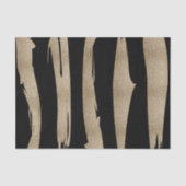 抽象芸術ミニマルなシックなブラック金ゴールドブラシのストローク 薄葉紙 (正面)