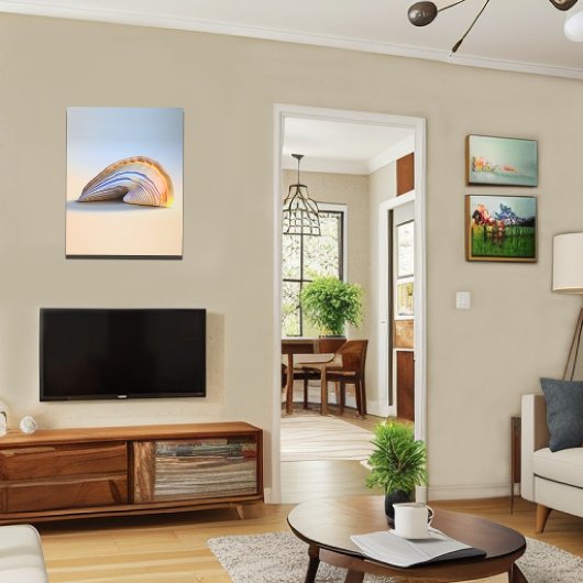 抽象芸術ミニマルなシーシェルのアートワーク メタルプリント