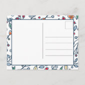 抽象芸術ミニマルな花ブルーマザーズデイ シーズンポストカード (裏面)