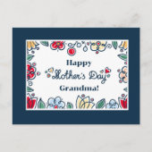 抽象芸術ミニマルな花ブルーマザーズデイ シーズンポストカード (正面)