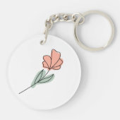 抽象芸術ミニマルな花 キーホルダー (裏面)