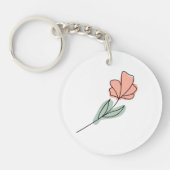 抽象芸術ミニマルな花 キーホルダー (正面)