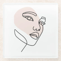 抽象芸術ミニマルの独身の女性のラインアート