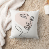 抽象芸術ミニマルの独身の女性のラインアート クッション (ブランケット)