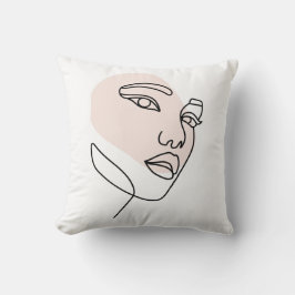 抽象芸術ミニマルの独身の女性のラインアート クッション
