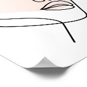 抽象芸術ミニマルの独身の女性ラインアートストーン2 ポスター (角)