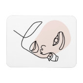 抽象芸術ミニマルの独身の女性ラインアートストーン2 マグネット (横)