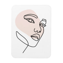 抽象芸術ミニマルの独身の女性ラインアートストーン2 マグネット