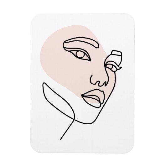 抽象芸術ミニマルの独身の女性ラインアートストーン2 マグネット (縦)