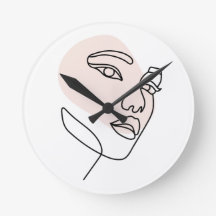 抽象芸術ミニマルの独身の女性ラインアートストーン2