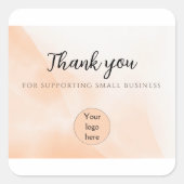 抽象芸術ミニマルオレンジのビジネスサンキューカード スクエアシール (正面)