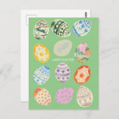 抽象芸術ミニマルカラフルエッグイースターホリデーカード ポストカード (正面/裏面)