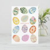 抽象芸術ミニマルカラフルエッグイースターホリデーカード 招待状 (スタンド正面)