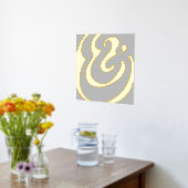 抽象芸術ミニマルグレー金ゴールド 箔ポスター (レイダウン (キッチン))