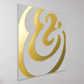 抽象芸術ミニマルグレー金ゴールド 箔ポスター (レイダウン)