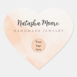 抽象芸術ミニマルシンプルオレンジビジネス ハートシール