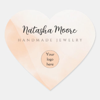 抽象芸術ミニマルシンプルオレンジビジネス ハートシール