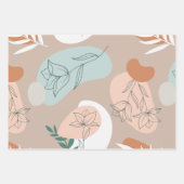 抽象芸術ミニマルパステルラインアート ラッピングペーパーシート (正面2)