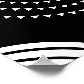 抽象芸術ミニマルホワイトスパイラル、雨滴、円 ポスター (角)