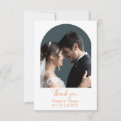 抽象芸術ミニマルモダン結婚ボホ サンキューカード (正面)