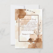 抽象芸術ミニマルモダン結婚ボホ サンキューカード (裏面)