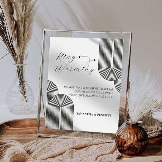 抽象芸術ミニマルリングや輪温結婚暖徴候 ポスター