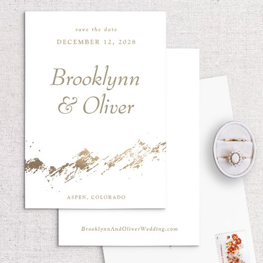 抽象芸術ミニマル山の白の保存日付 セーブザデート