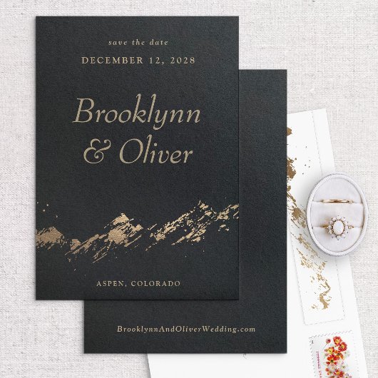 抽象芸術ミニマル山黒日付を保存 セーブザデート