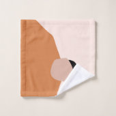 抽象芸術ミニマル幾何学的に茶色のピンク バスタオルセット (ウォッシュタオル)