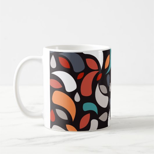 抽象芸術ミニマル形状 コーヒーマグカップ (左)