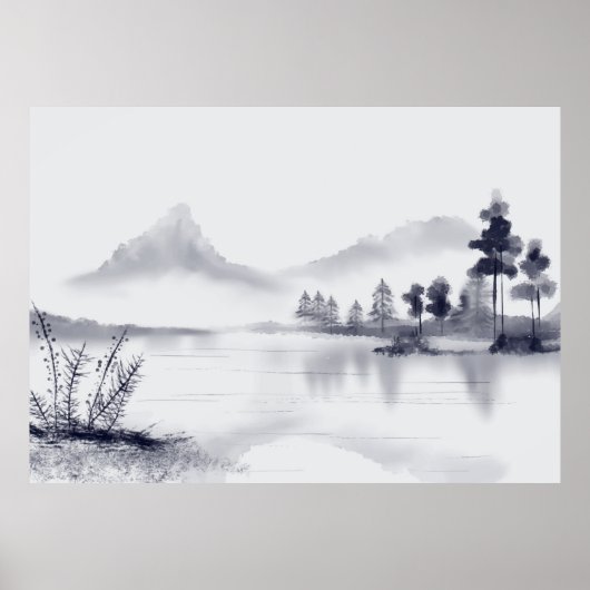 抽象芸術ミニマル景観 ポスター (正面)