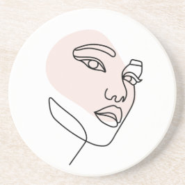 抽象芸術ミニマル独身のラインアート2 コースター