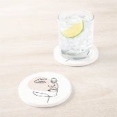 抽象芸術ミニマル独身のラインアート2 コースター (側面)