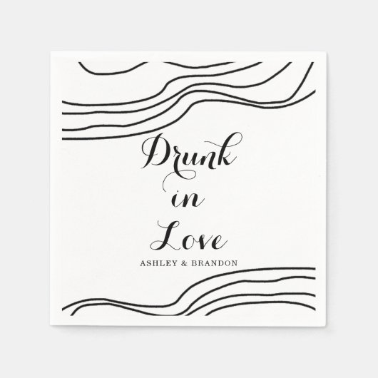 抽象芸術ミニマル結婚のナプキン スタンダードカクテルナプキン (正面)