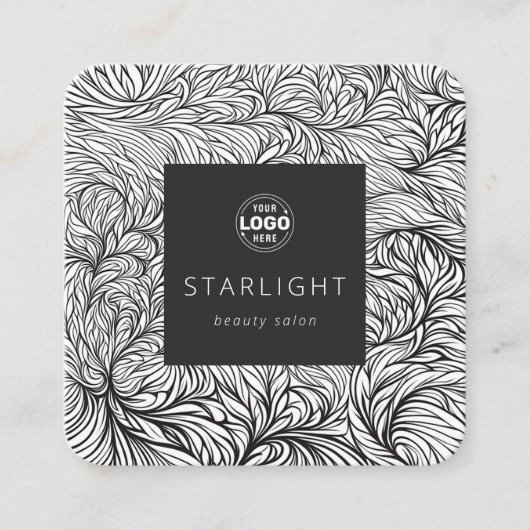 抽象芸術ミニマル美しいサロン名刺 スクエア名刺 (正面)