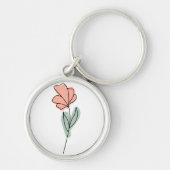 抽象芸術ミニマル花キーチェーン キーホルダー (正面)