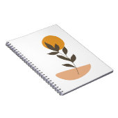 抽象芸術ミニマル葉手描きスパイラルフォト ノートブック (右側)