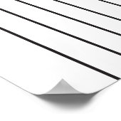 抽象芸術ミニマル虹白黒ライン ポスター (角)