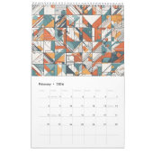 抽象芸術ミニマル術 カレンダー (2月 2026)