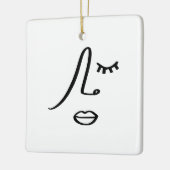 抽象芸術ミニマル顔アモダンートデザイン セラミックオーナメント (左)