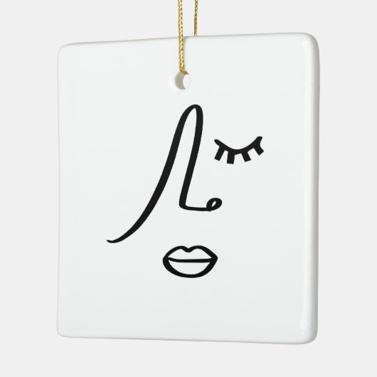 抽象芸術ミニマル顔アモダンートデザイン セラミックオーナメント (左)